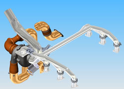 Rendered image of the turbo system from the front left.